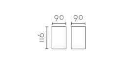 Aplique de techo 1022C02-WH Lumiere Largo 9 Ancho 9 Alto 11.60