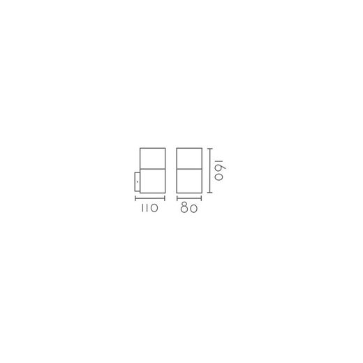 Iluminación exterior Aplique de pared 103605-BK Lumiere Largo 8 Ancho 11 Alto 16