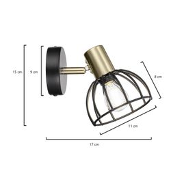 Aplique 1L Bermeo Negro Mate 1 X 40W E-14