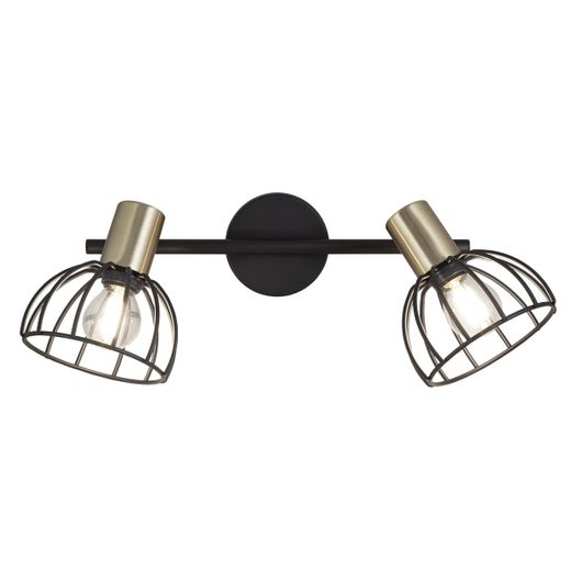 Aplique 2L Bermeo Negro Mate 2 X 40W E-14