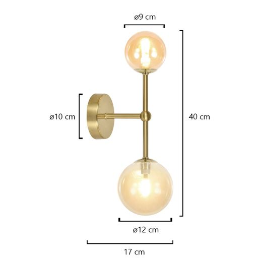 Aplique 2L.Galaxia Latón Ambar 2 X 28W G-9