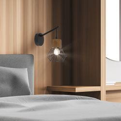 Aplique Antibes Negro Y Madera 1 X 60W E-27