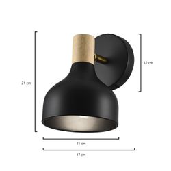 Aplique Aran Negro-Madera 1 X 40W E-14