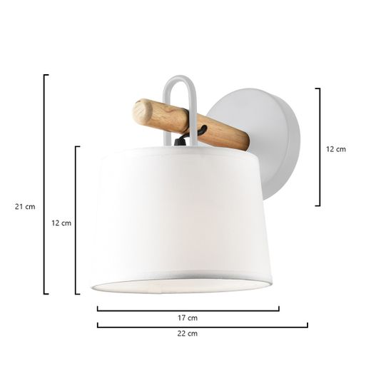 Aplique Arolas Blanco-Madera 1 X 60W E-27