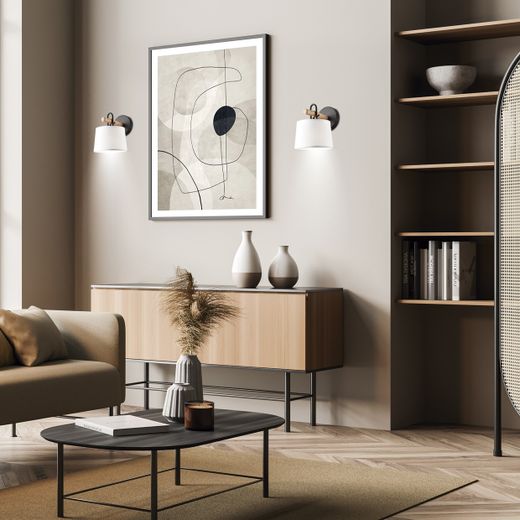 Aplique Arolas Negro-Madera 1 X 60W E-27