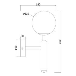 Aplique Ficus Latón Bola Opal 1 X 28W G-9