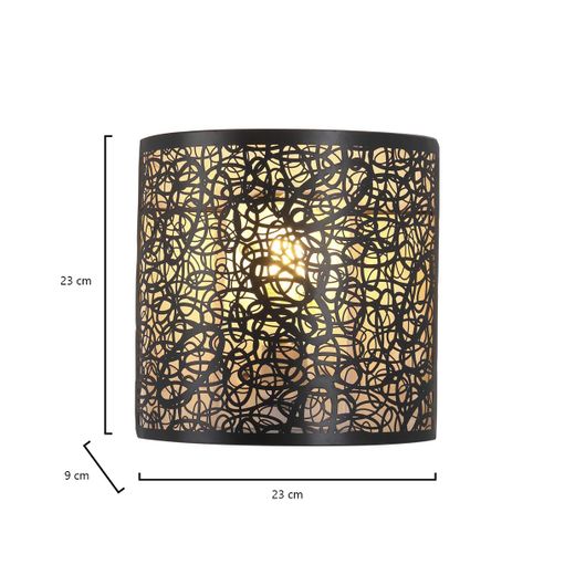 Aplique Grasse Negro-Oro 1 X 60W E-27