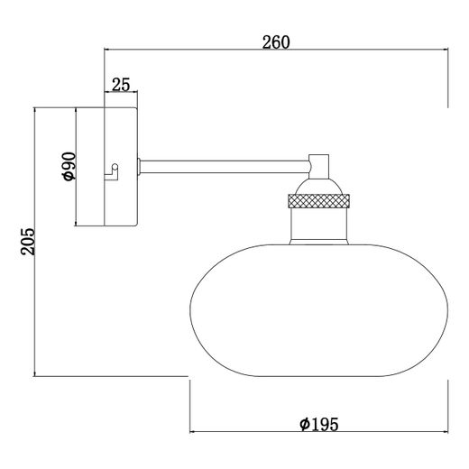 Aplique Mossi Latón - Ambar 1 X 40W E-14