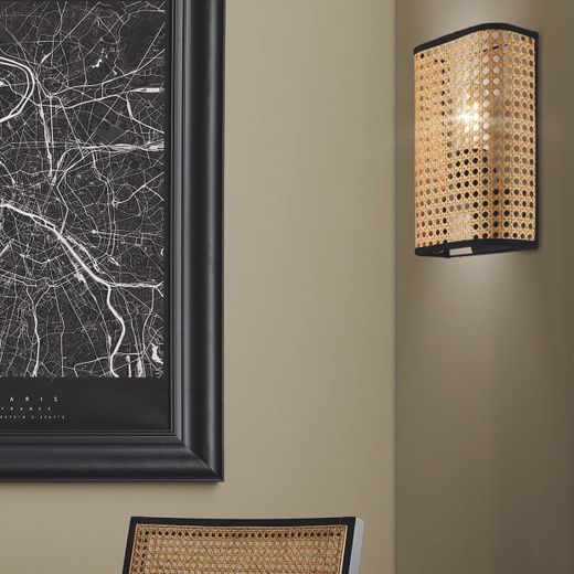Aplique Oyster Negro-Natural 1 X 60W E-27