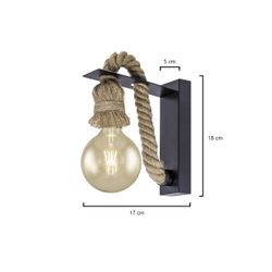 Aplique Rope Negro 1 X 60W E-27