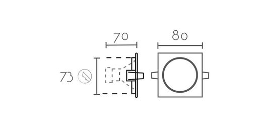 Lámpara empotrable ARO AHD260-WH Lumiere Largo 8 Ancho 8 Alto 3