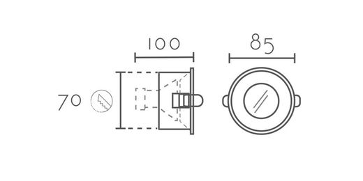 Lámpara empotrable ARO FH121-WH Lumiere Largo 8.50 Ancho 8.50 Alto 7