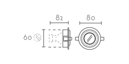 Lámpara empotrable ARO QS0.011 Lumiere Largo 8 Ancho 8 Alto 3
