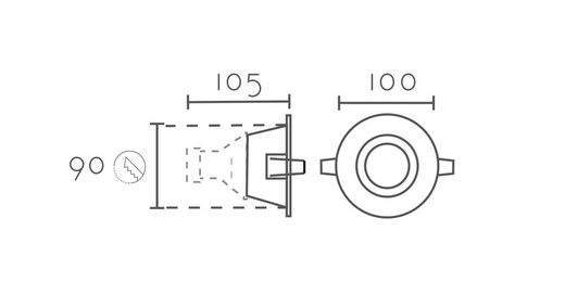 Lámpara empotrable ARO RCC08-WH Lumiere Largo 10 Ancho 10 Alto 4.70