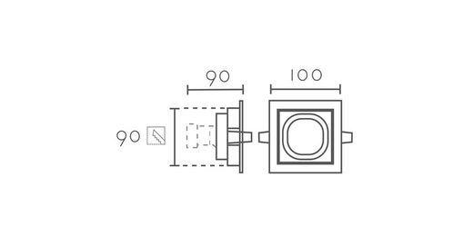 Lámpara empotrable ARO RCGUR61-WH Lumiere Largo 10 Ancho 10 Alto 4.50