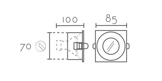 Lámpara empotrable ARO SH121-WH Lumiere Largo 8.50 Ancho 8.50 Alto 7
