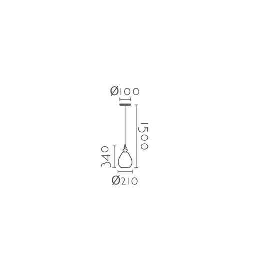 Lámpara colgante B1053-CL Lumiere Largo 21 Ancho 34 Alto 150