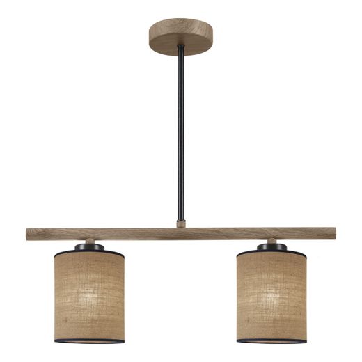 Barra 2L Berta Negro- Madera 2 X 60W E-27