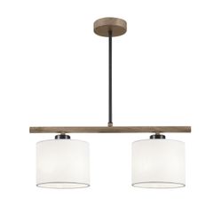 Barra 2L. Berta Negro/Madera 1 X 60W E-27