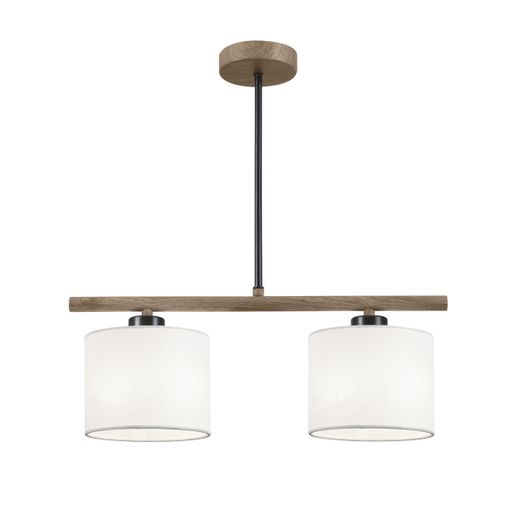 Barra 2L. Berta Negro/Madera 1 X 60W E-27