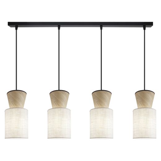 Barra 4L Aosta Beig/Madera 4 X 60W E-27
