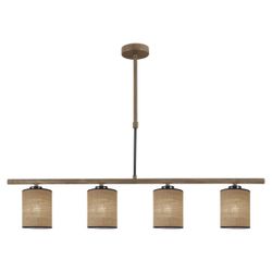 Barra 4L Berta Negro- Madera 4 X 60W E-27