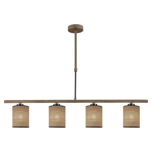 Barra 4L Berta Negro- Madera 4 X 60W E-27