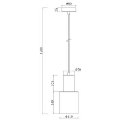 Colgante 1L Maena Negro-Latón 1 X 60W E-27