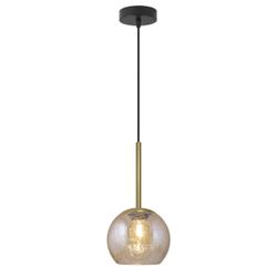 Colgante 1L.Cacela Negro-Ambar 1 X 60W E-27 - Tulipa 15Cm