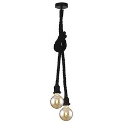 Colgante 2L Rope Cuerda Negra 2 X 60W E-27
