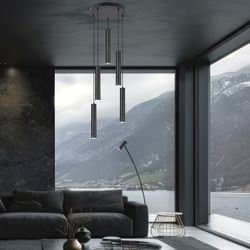 Colgante 8L. Antia Negro 8 X 40W Gu-10