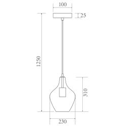 Colgante Aina Latón - Ambar 1 X 60W E-27