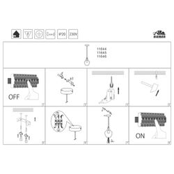 Colgante Aina Niquel Satinado 1 X 60W E-27
