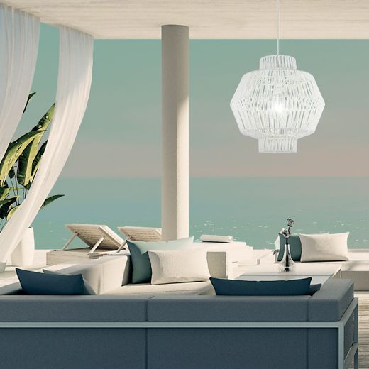 Colgante Balbec Blanco 1 X 60W E-27