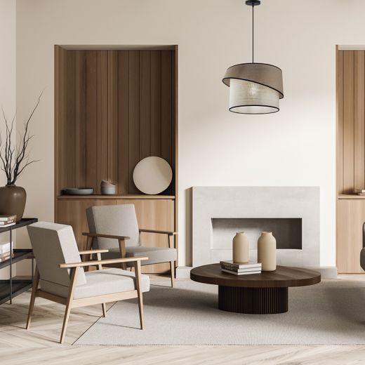 Colgante Elian Marrón-Beig 1 X 60W E-27