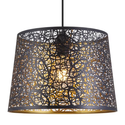 Colgante Grasse Negro-Oro 1 X 60W E-27