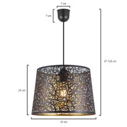 Colgante Grasse Negro-Oro 1 X 60W E-27