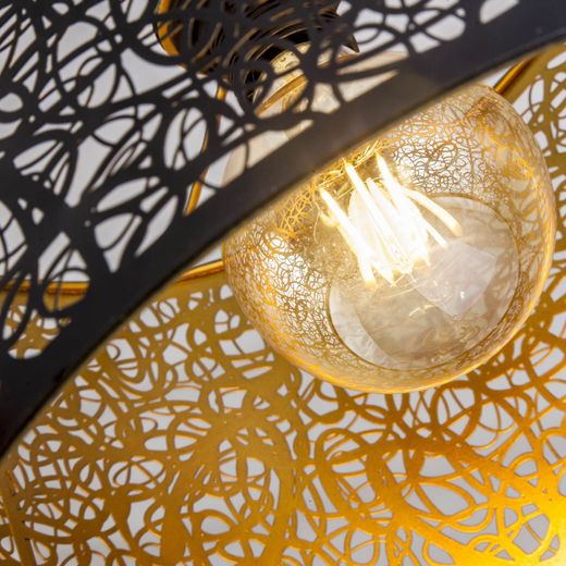 Colgante Grasse Negro-Oro 1 X 60W E-27