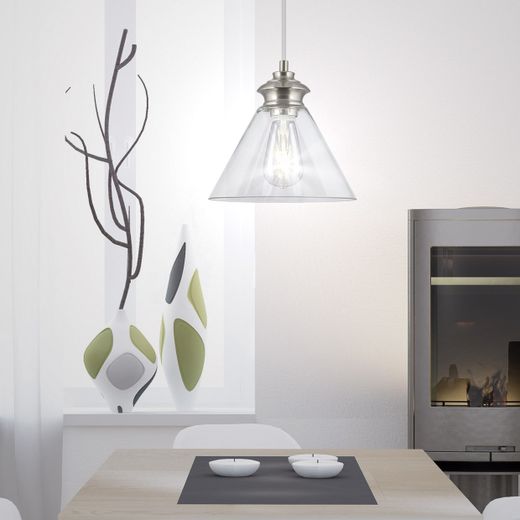 Colgante Keta Niquel Satinado 1 X 60W E-27