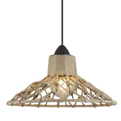 Colgante Korfu Negro-Cuerda 1 X 60W E-27