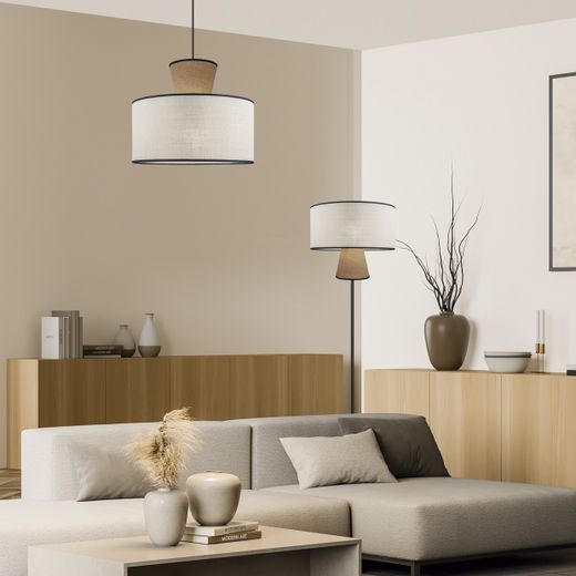 Colgante Selma Beige-Tostado 1 X 60W E-27