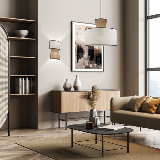 Colgante Selma Beige-Tostado 1 X 60W E-27