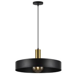 Colgante Uma Negro Y Latón 1 X 60W E-27