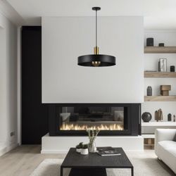 Colgante Uma Negro Y Latón 1 X 60W E-27