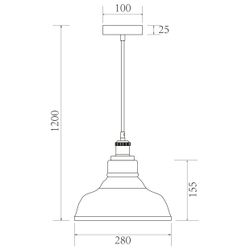 Colgante Umbria Latón - Ambar 1 X 60W E-27