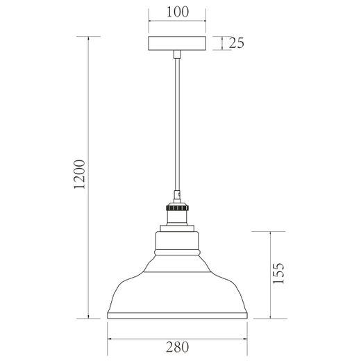 Colgante Umbria Latón - Ambar 1 X 60W E-27