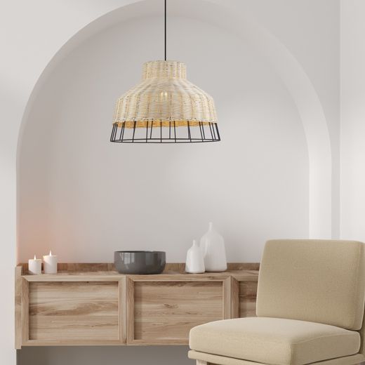 Colgante Yada Metal - Ratán 1 X 60W E-27