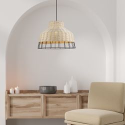 Colgante Yada Metal - Ratán 1 X 60W E-27