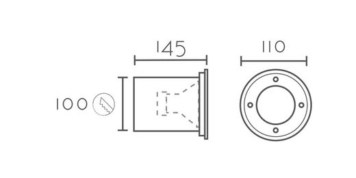 Lámpara empotrable Iluminación exterior EMP6181-INOX Lumiere Largo 11 Ancho 11 Alto 14.60