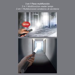 Flexo Led Aura Negro Led 8W 340Lm 3000-4000-6500K